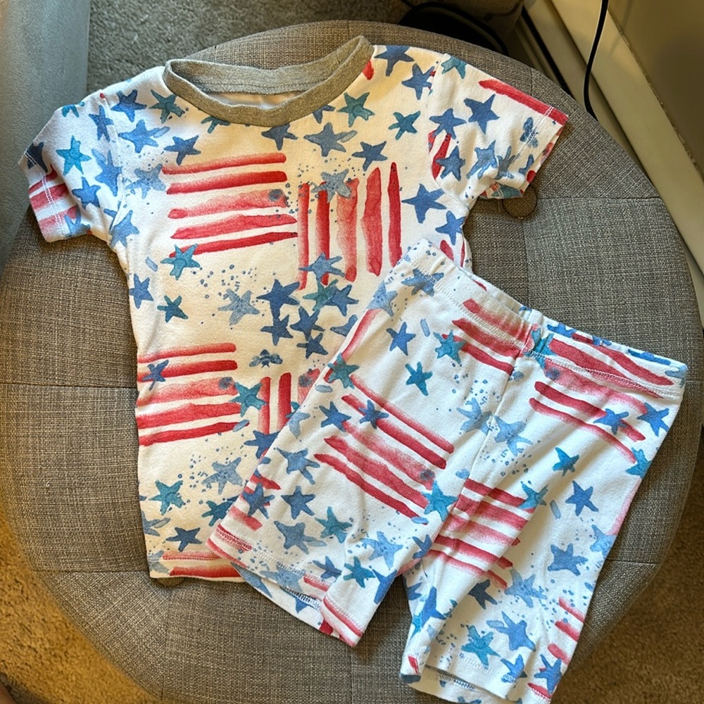 Burt's Bees Kids Pajama Set - Red, Blue, and White